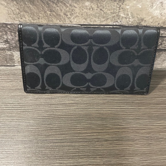 Coach Bags Coach Checkbook Cover Black Preowned Excellent Condition